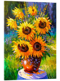 Akrylglastavla  Bouquet of sunflowers - Olha Darchuk