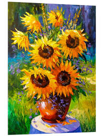 Foam board print Bouquet of sunflowers