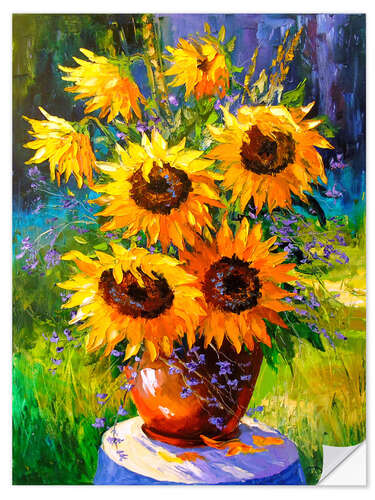 Naklejka na ścianę Bouquet of sunflowers