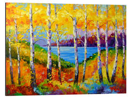 Obraz na aluminium Bright birches by the river