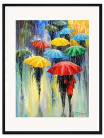 Gerahmter Kunstdruck Bunte Regentage