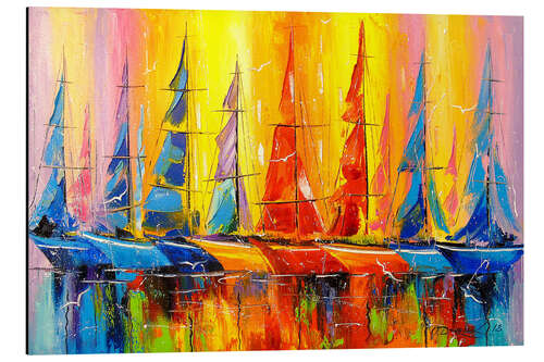 Aluminium print Rainbow boats