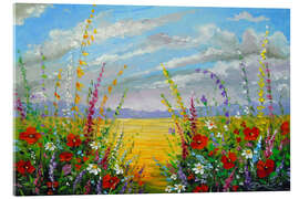 Acrylglasbild Sommerblumen auf dem Feld