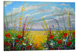 Magnettafel Sommerblumen auf dem Feld