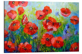 Magnettafel Mohnfeld am Morgen