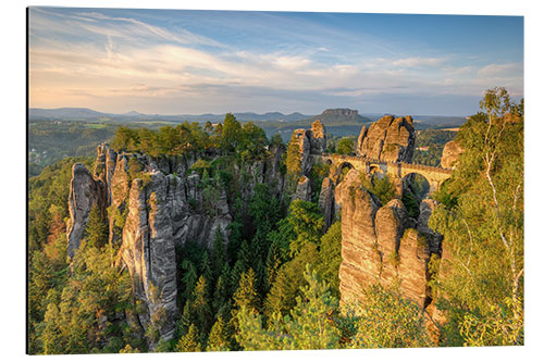 Aluminiumtavla Bastei bridge on a summer morning