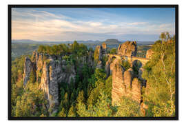 Gerahmter Kunstdruck Basteibrücke an einem Sommermorgen