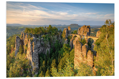 Foam board print Bastei bridge on a summer morning