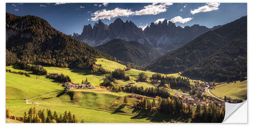 Wall sticker Mountain idyll in autumn - Villnöß in the Dolomites