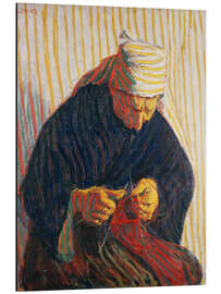 Aluminiumtavla Breton Peasant Woman Knitting