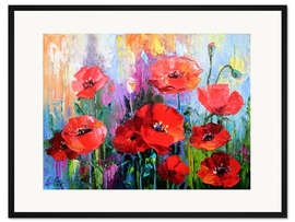 Gerahmter Kunstdruck Mohn auf dem Feld