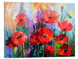 Tableau en plexi-alu Coquelicots sur le terrain