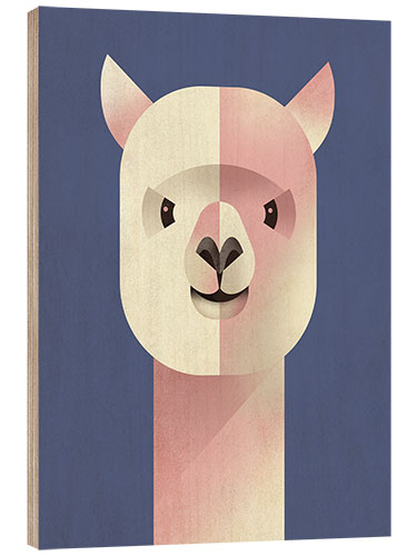 Wood print Alpaca