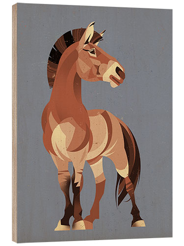 Wood print Horse