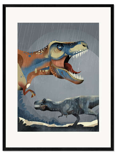 Ingelijste kunstdruk Tyrannosaurus rex