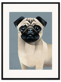 Gerahmter Kunstdruck Mops