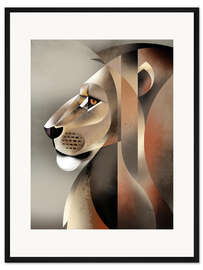 Gerahmter Kunstdruck Löwe