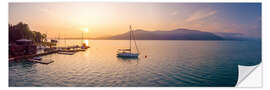 Selvklebende plakat Morning mood at the Attersee