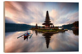 Wood print Ulun Danu Bratan temple, Bali