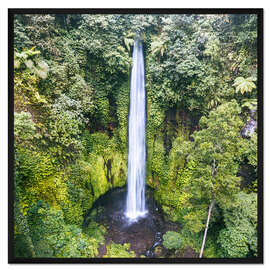 Gerahmter Kunstdruck Tropischer Wasserfall, Bali