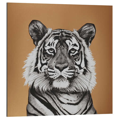 Aluminium print Copper Tiger