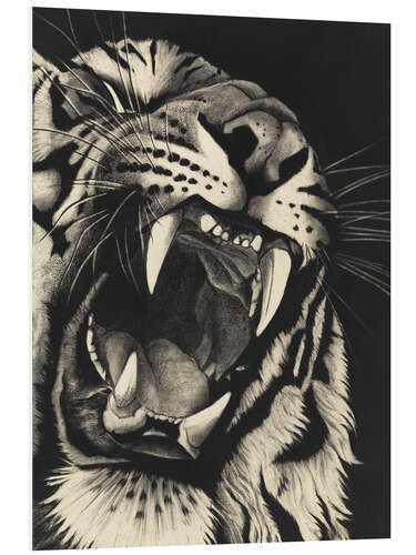 Foam board print Growling tiger