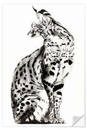 Wall sticker Looking back Serval