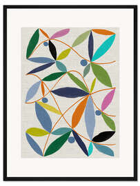 Gerahmter Kunstdruck Blätter-Arrangement