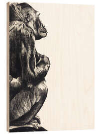 Wood print Lady gorilla