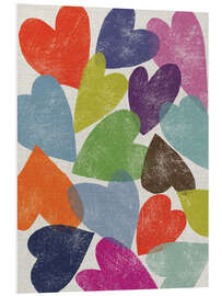 Foam board print Colorful hearts