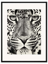 Gerahmter Kunstdruck Leopardengesicht