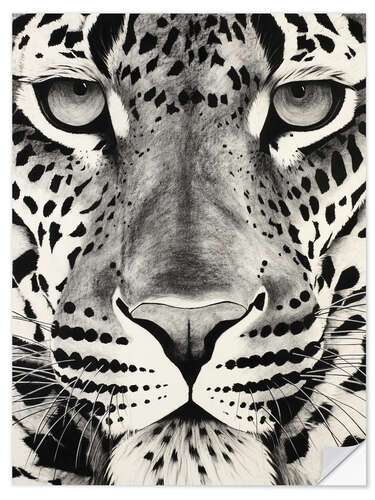 Selvklebende plakat Leopard face