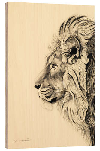 Wood print Persian lion I