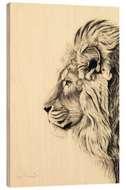 Wood print Persian lion I