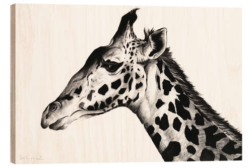 Wood print Giraffe