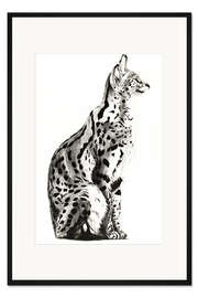 Gerahmter Kunstdruck Serval