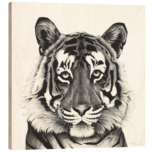 Wood print Tiger Head