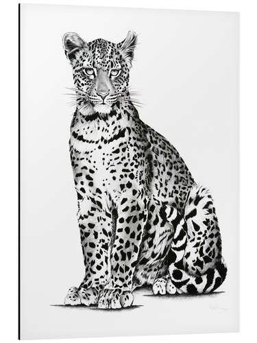 Aluminium print Young leopard