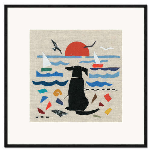 Framed art print Dog by the sea