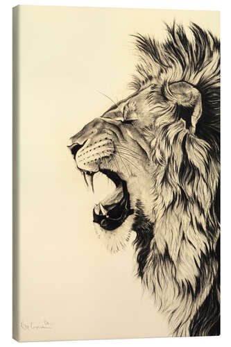 Canvas print Roaring lion