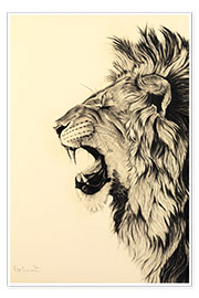 Poster Lion rugissant