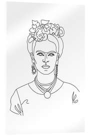 Akrylbilde Frida Kahlo linjekunst