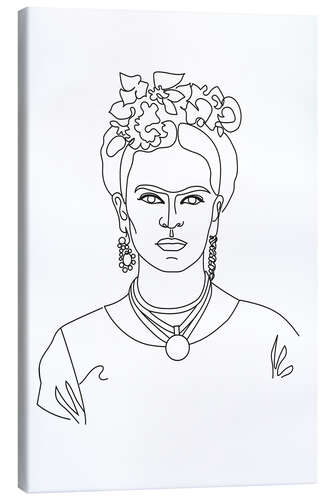 Canvas print Frida Kahlo line art