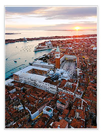 Poster Coucher de soleil sur Venise