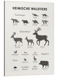 Aluminium print Native forest animals (German)