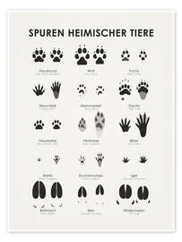 Poster  Veegsporen van dieren II (Duits) - Iris Luckhaus