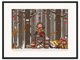 Gerahmter Kunstdruck Lily liest vor