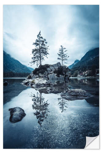 Sticker mural Hintersee au crépuscule