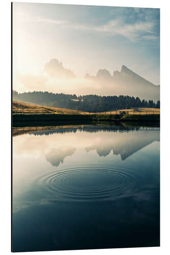 Aluminium print Alpe di Siusi at sunrise