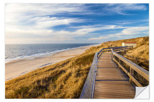 Selvklæbende plakat Way to the beach on Sylt